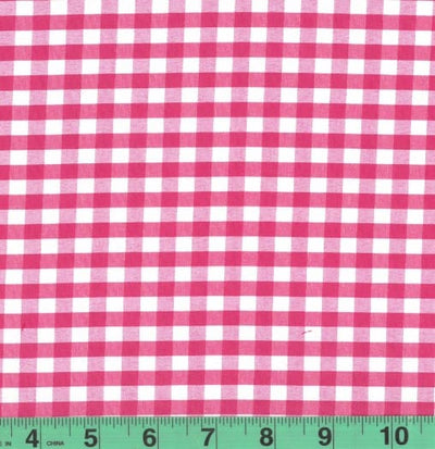 1/4" Fuchsia Checkered Yarn Dyed Poly Cotton Fabric