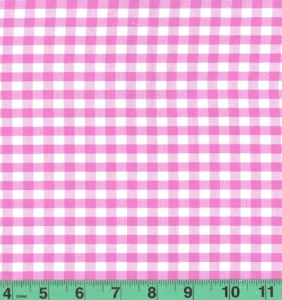 1/4" Pink Checkered Yarn Dyed Poly Cotton Fabric