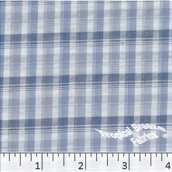 Blue Mist Plaid Seersucker Fabric - LF0411