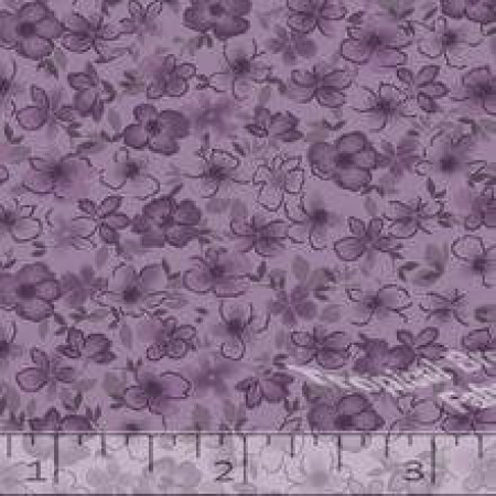 Burgundy Flowers Poly Cotton Fabric