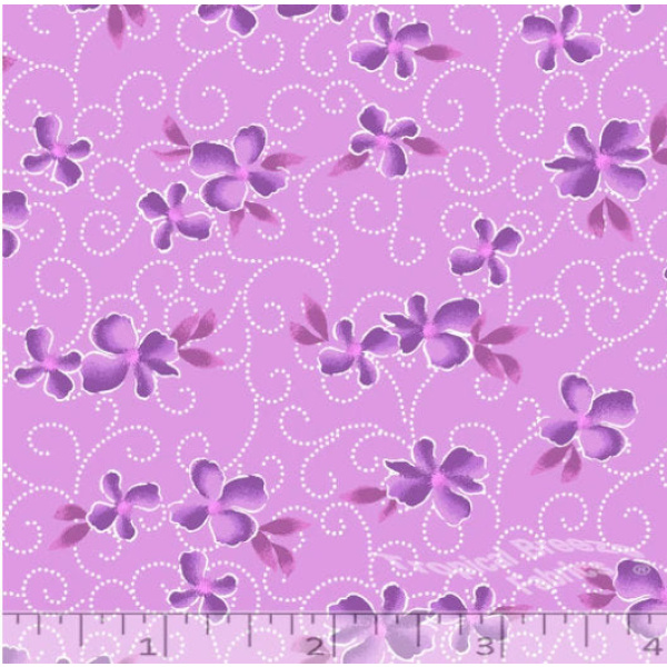 Orchid Flower Blossom Linen Weave Poly Cotton Fabric - LF0025