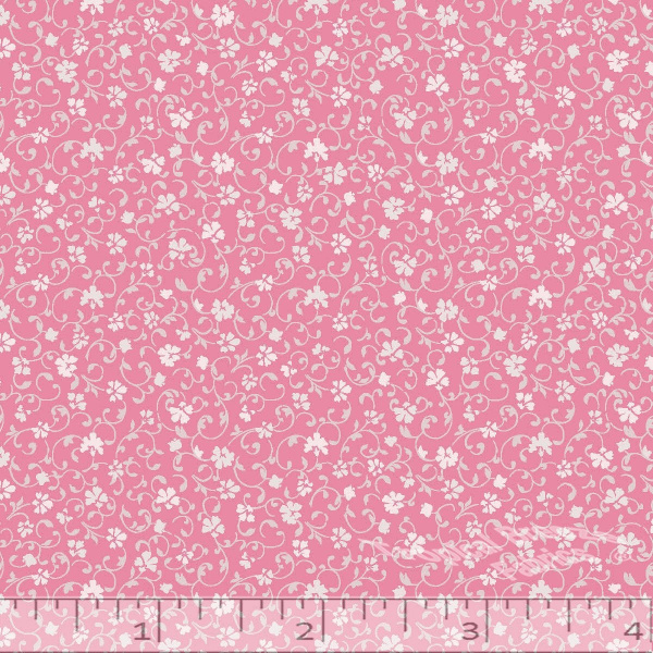 Salmon Colored Small Floral Poly Cotton Fabric - LF0062