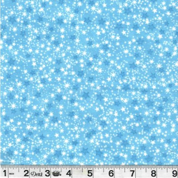 Blue Multi Stars Tonal Flannel Fabric - LF0316