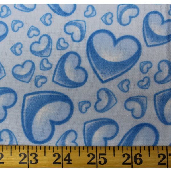 Blue Gradient Hearts Flannel Fabric - LF0321