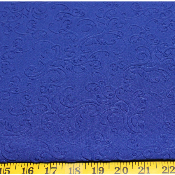 Royal Blue Puffed Embossed Polyester Fabric