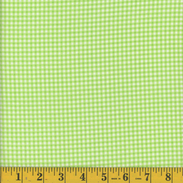 Green Gingham Flannel Fabric - LF0320