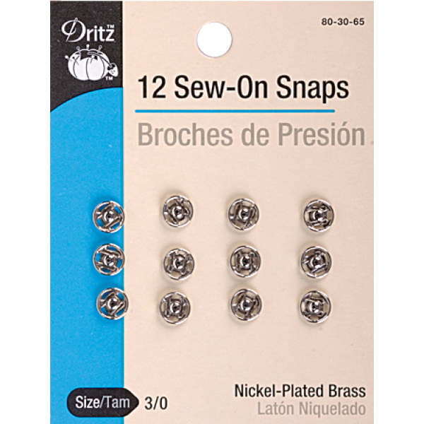 Dritz Sew-On Snaps - Size 3/0