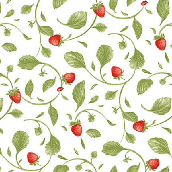 Henry Glass Strawberry Garden Multi Small Tossed Vine Quilting Cotton Fabric