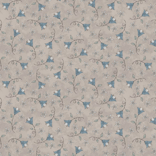 Henry Glass Butterflies and Bloom Tulip Toss Quilting Cotton Fabric- Taupe