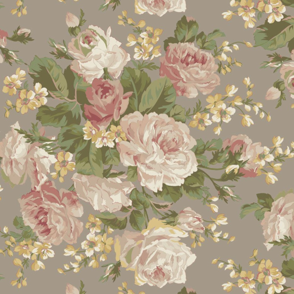 Marcus Fabrics First Blush Bouquet Quilting Cotton Fabric- Taupe