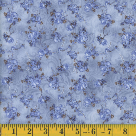 Adelaide Blue Virtue Poly Cotton Fabric
