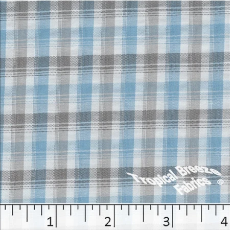 Aqua Plaid Seersucker Fabric