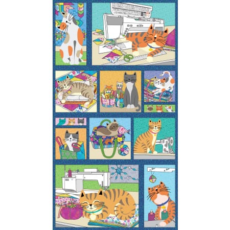 Benartex Cheeto's World Cheeto's Life 24" Panel Quilting Cotton Fabric- Multi