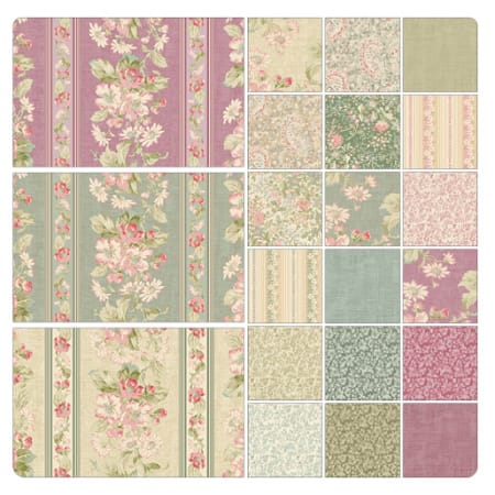 Alternative view of Benartex Beloved Apple Blossom Hampton Stripe Quilting Cotton Fabric- Rose/Natural