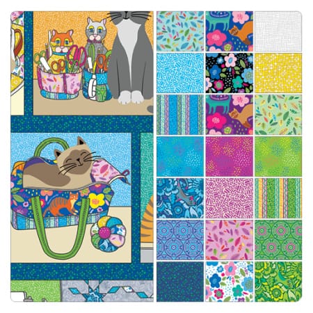 Alternative view of Benartex Cheeto's World Cheeto and Friends Quilting Cotton Fabric- Blue