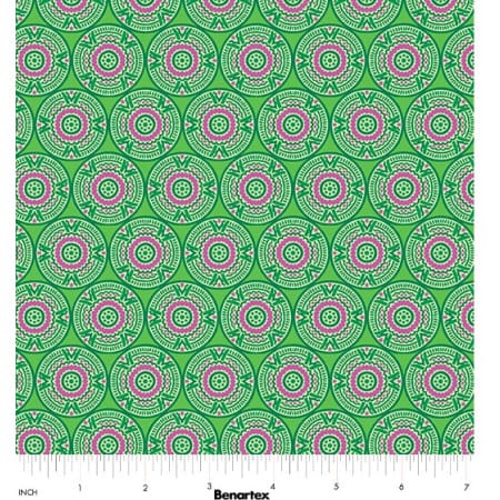 Benartex Cheeto's World Medallions Quilting Cotton Fabric- Grass