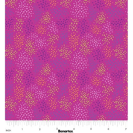 Benartex Cheeto's World Ditsy Dots Quilting Cotton Fabric- Fuchsia