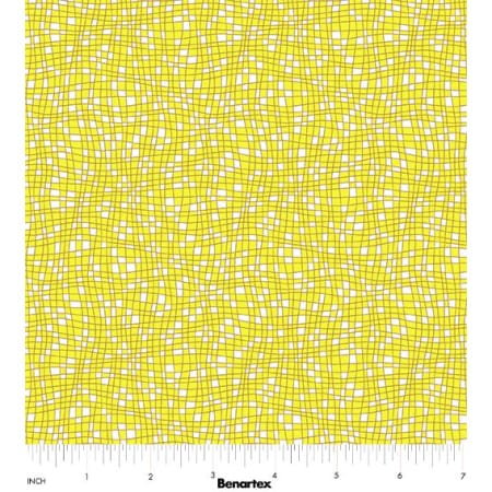 Benartex Cheeto's World Teensy Checks Quilting Cotton Fabric- Yellow