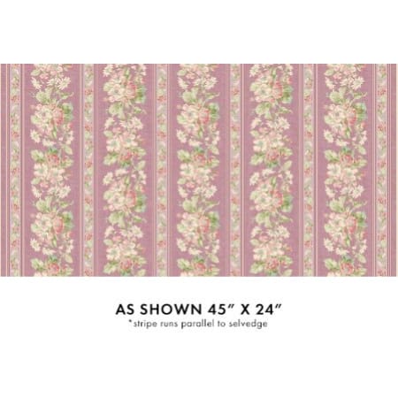 Benartex Beloved Apple Blossom Stripe Quilting Cotton Fabric- Washed Rose