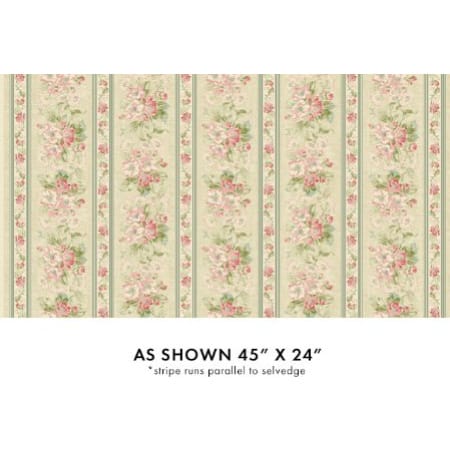 Benartex Beloved Apple Blossom Stripe Quilting Cotton Fabric- Natural
