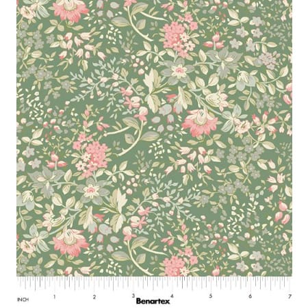 Benartex Beloved Penelope Quilting Cotton Fabric- Dark Willow